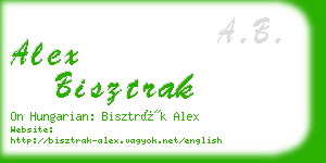 alex bisztrak business card